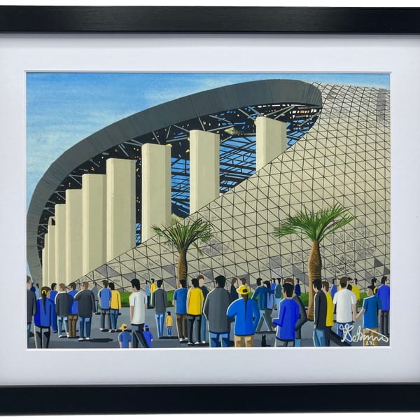 Los Angeles Chargers & Rams, SoFi Stadium NFL Framed Art Print. Approx A4.