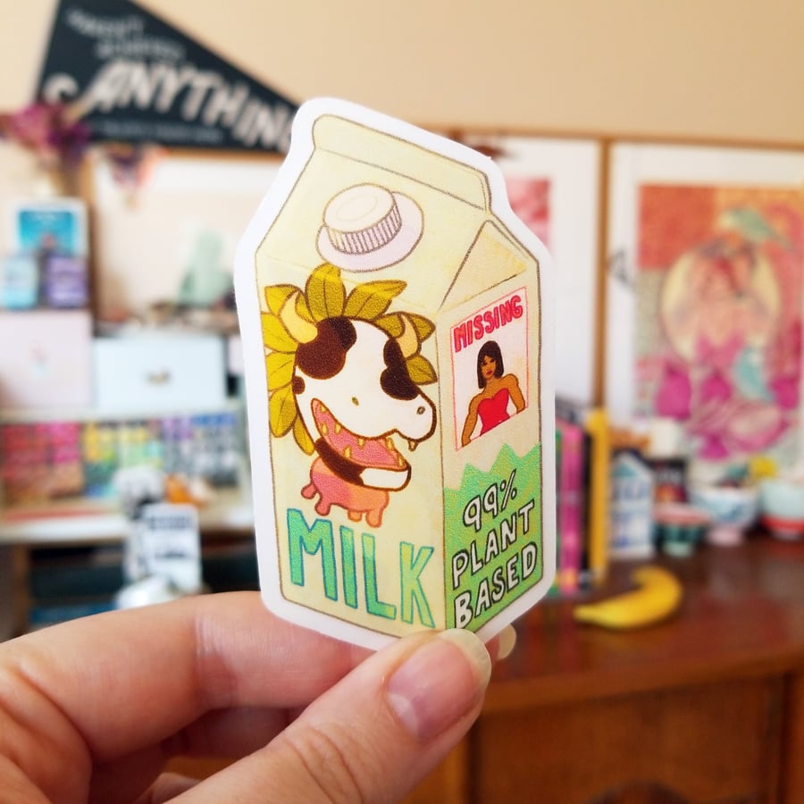Carton of Cowplant Milk - The Sims cosy gamer sticker