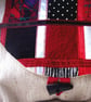 Fabric shoulder bag with patchwork textile flap and toggle fastening - Image 2