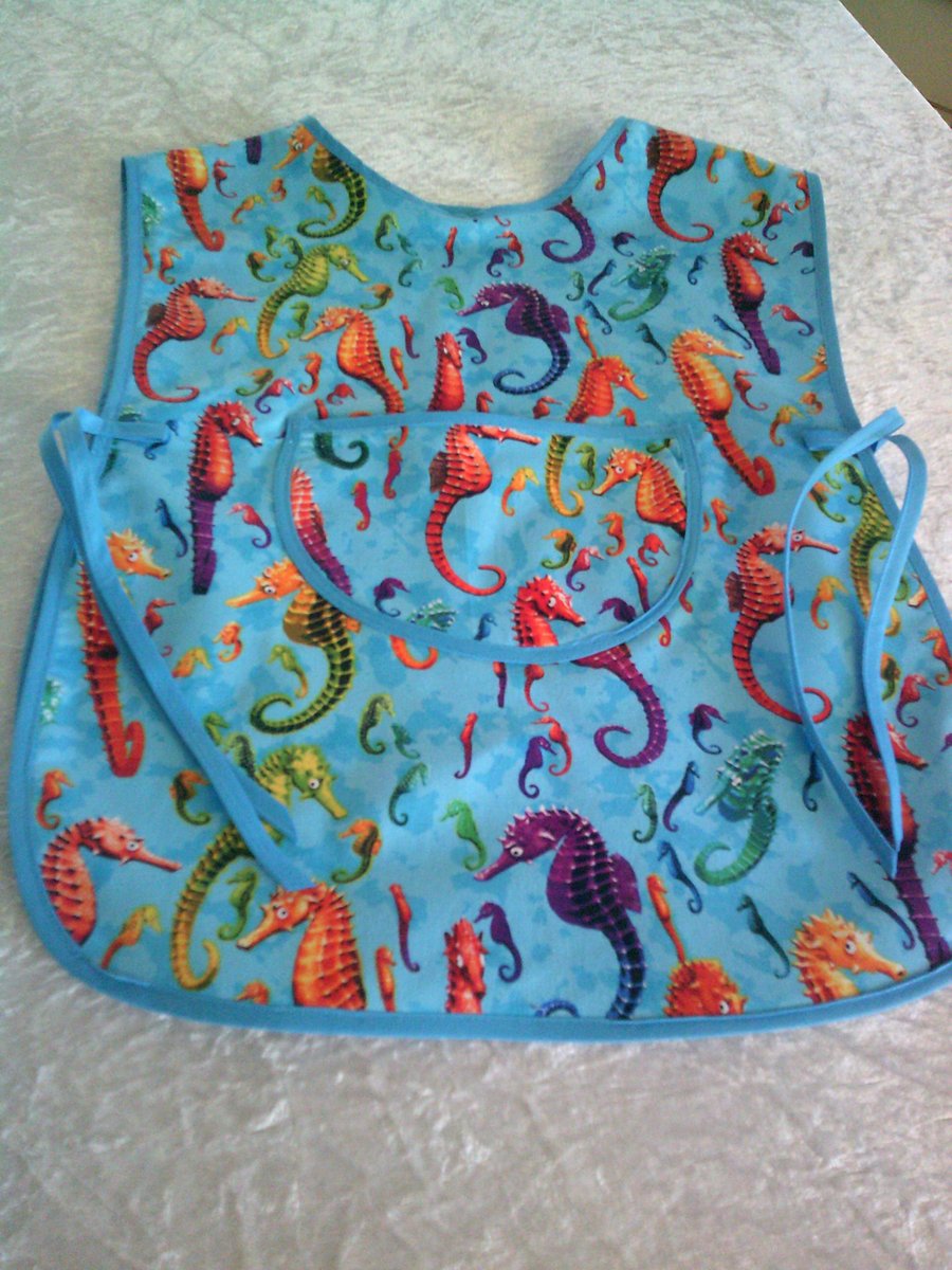 Colourful Seahorses Child's Tabard Apron