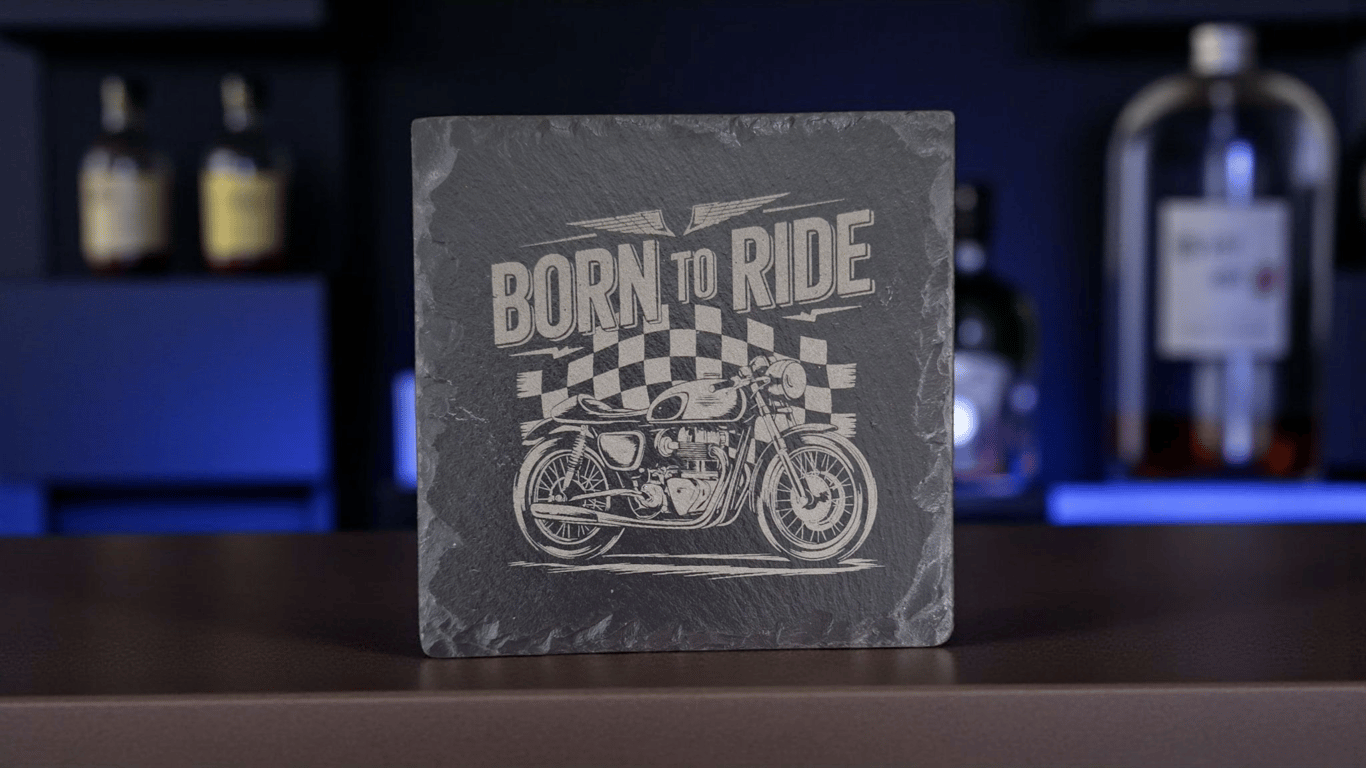 Born to Ride Slate Coaster - Motorcycle Gift for Bikers