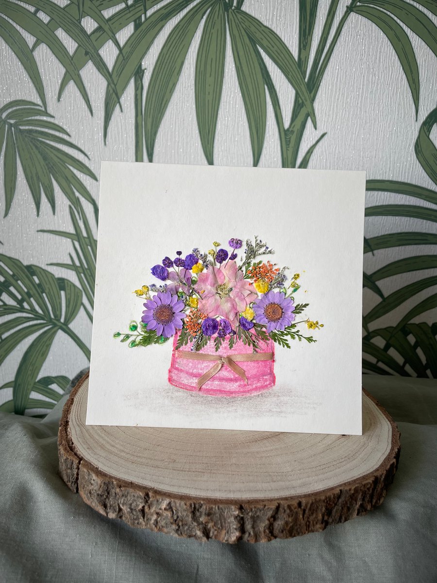 Pressed flower card