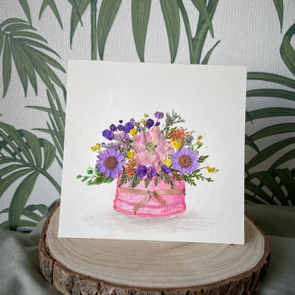 Pressed flower card