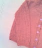 Baby's Hand Knitted Round Neck Cardigan with Lacy Set in Sleeves, Custom Make - Image 5