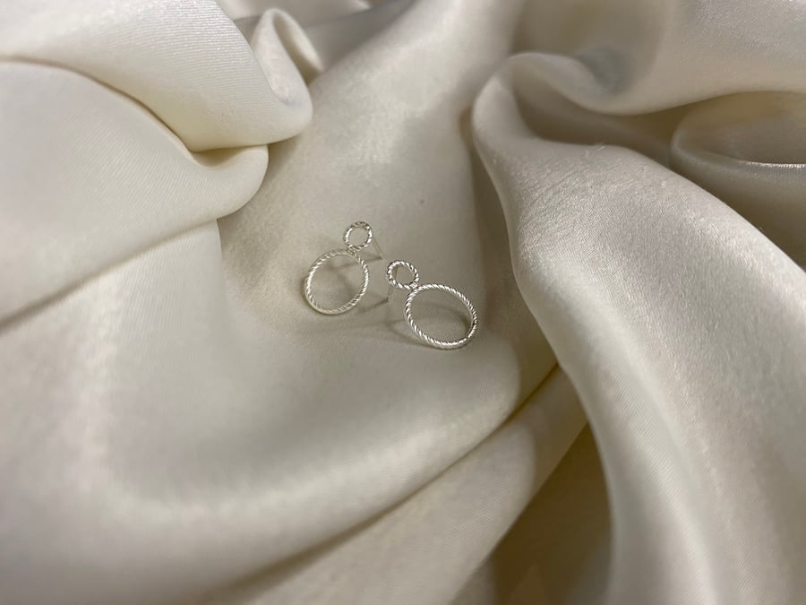 Sterling silver bubble studs