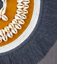 "Inyanga 1" - Yellow & Grey Shell Macrame Wall, Shelf & Console Table Decor - Image 5