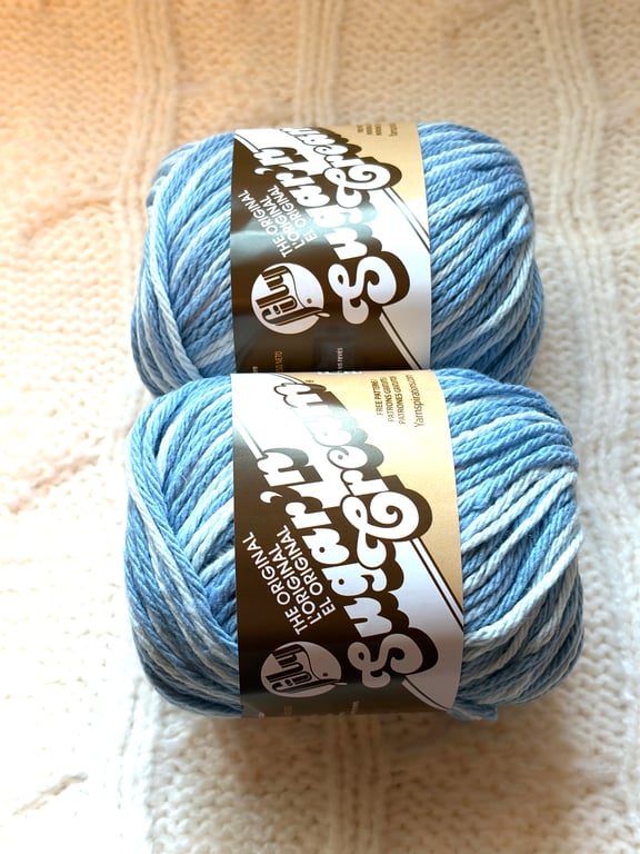 2 balls x 56.7g Lily Sugar 'n Cream The Original Yarn - Faded Denim 100%Cotton