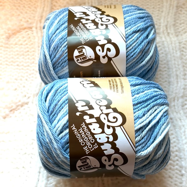2 balls x 56.7g Lily Sugar 'n Cream The Original Yarn - Faded Denim 100%Cotton