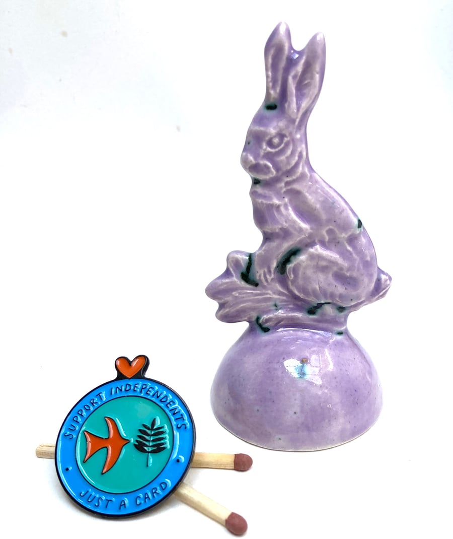 Heather Bunny candle snuffer ornament