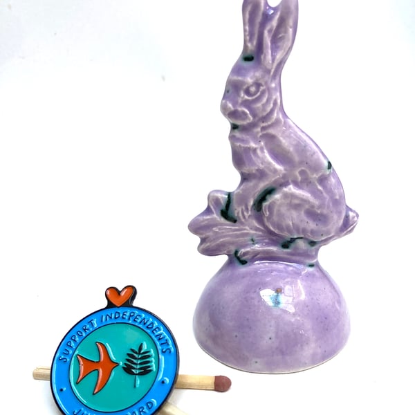 Heather Bunny candle snuffer ornament