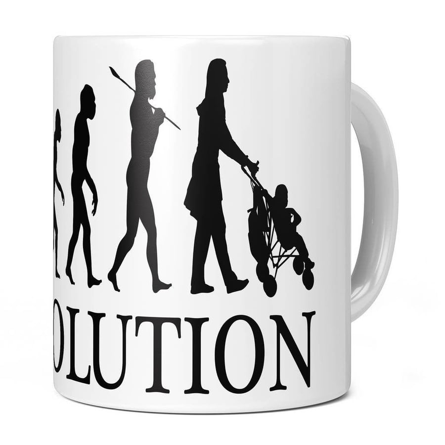 Mother With Pram Evolution Funny Novelty Mug Mothers Day Mom Mommy Gift Idea Pre