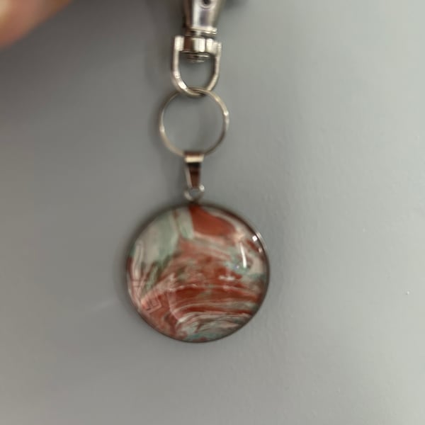 Hand-painted stainless steel keyring