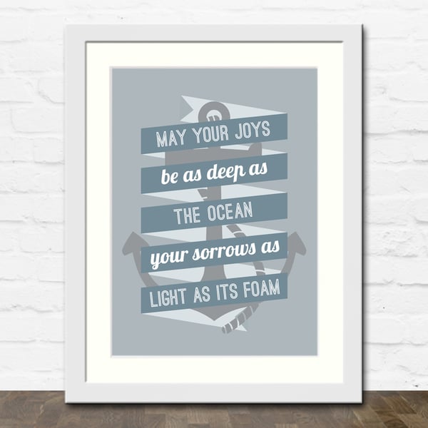 Nautical Quote A4 Typographic Art Print