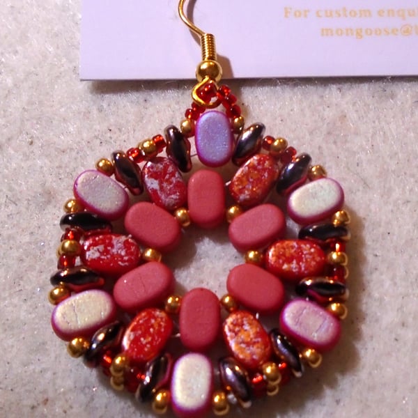 Hexagonal bead earrings (customisable)