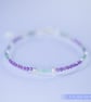 Emerald, Amethyst and Silver dainty handmade beaded bracelet - Image 6