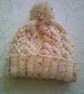 Cable and Moss Stitch Child's Bobble Hat