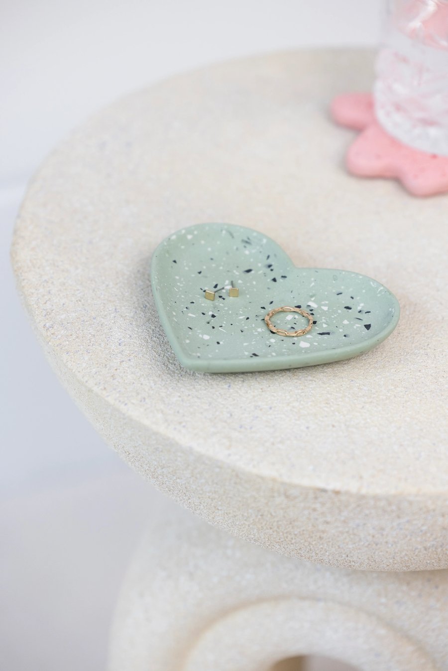 Heart Shaped Trinket Bowl, Handmade with Jesmonite, Customise, Personalise, Gift