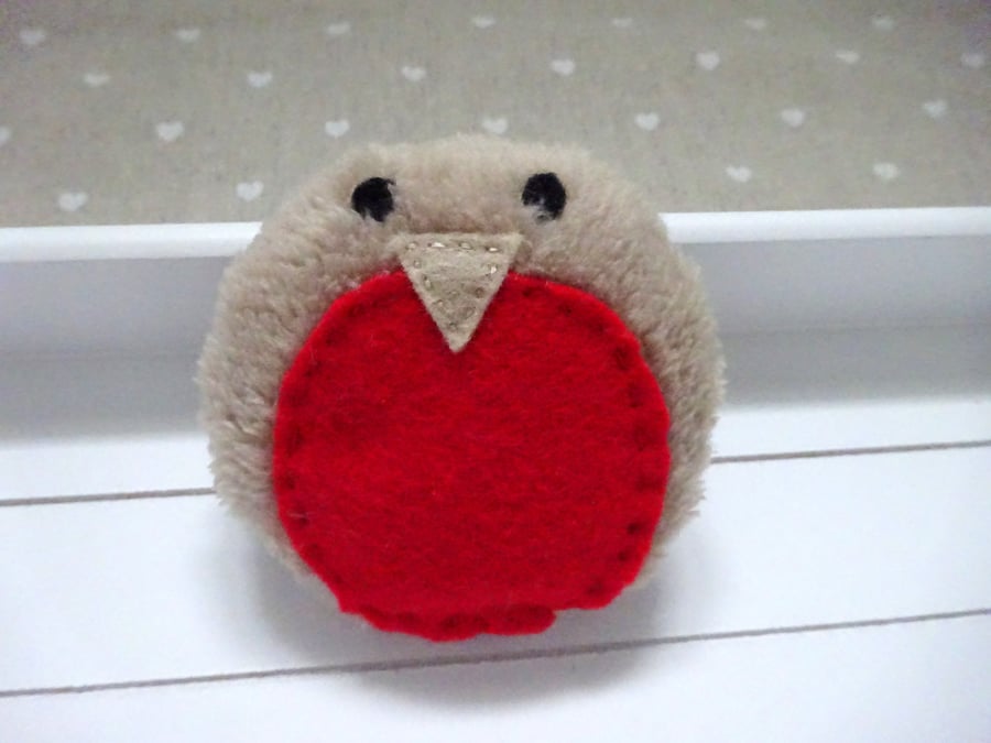 hand sewn robin plush