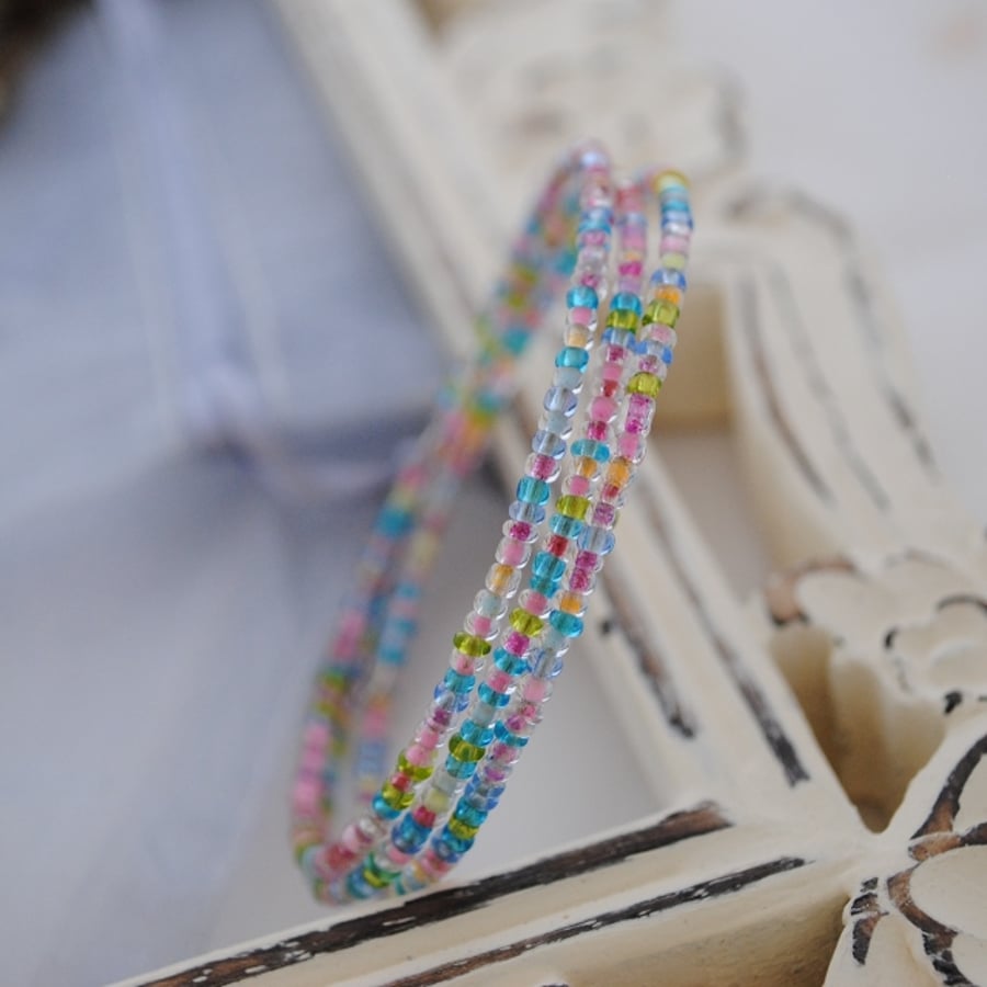 Child-Pink & pastel wrap bracelet