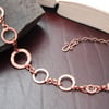 Copper Hammered Hoop Necklace
