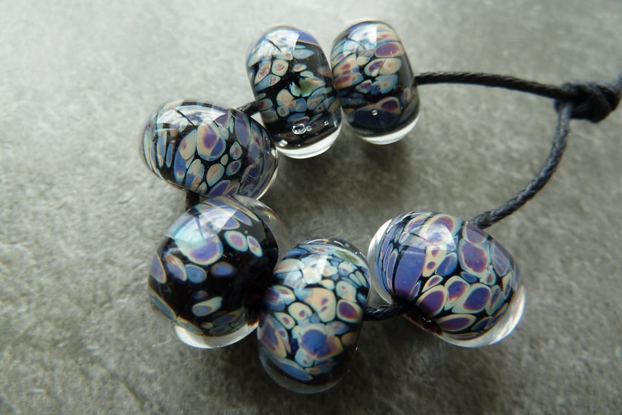 black magic lampwork glass beads