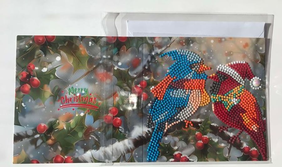 Cardinal birds Diamond Art Christmas Card