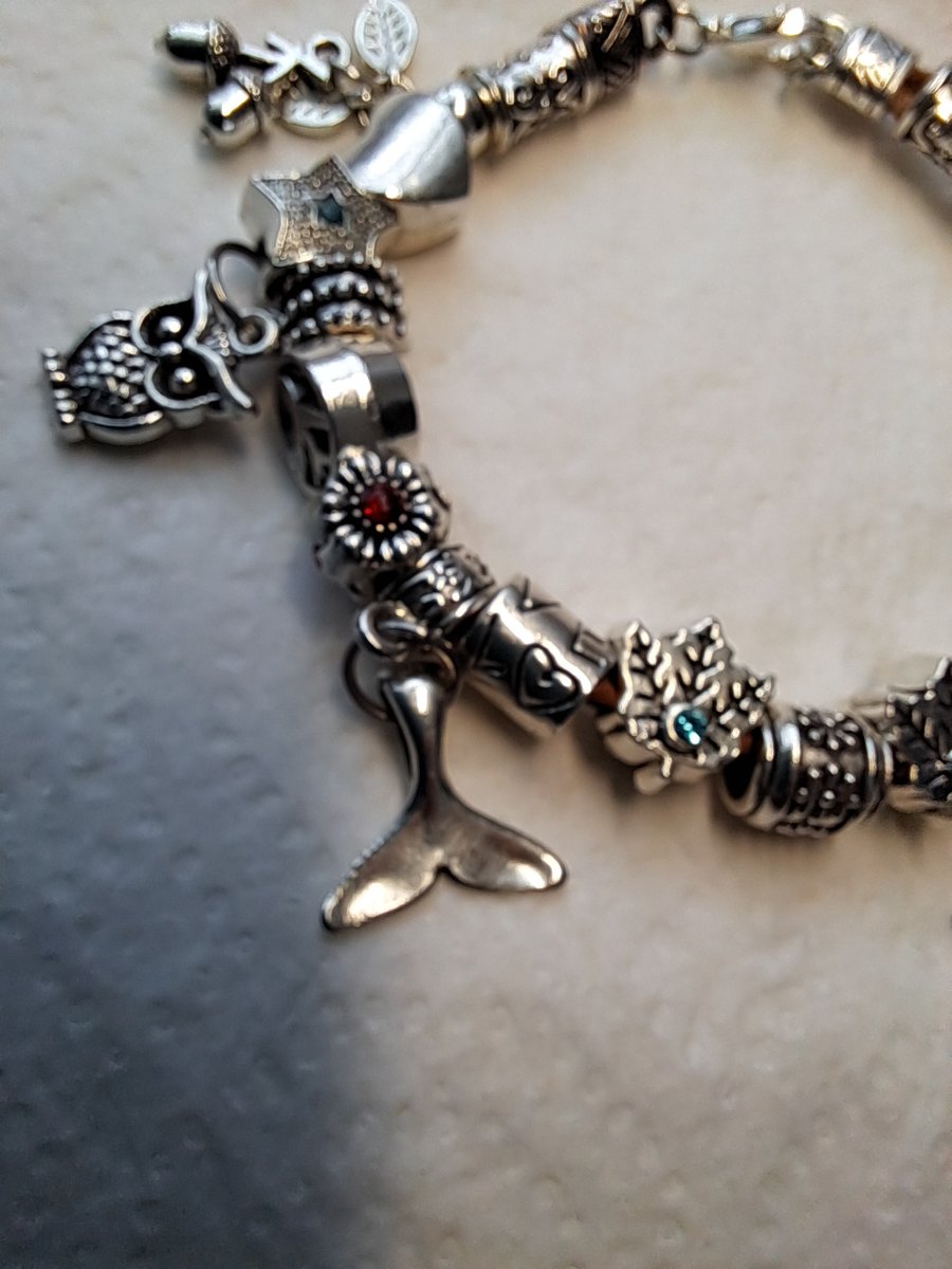 Charm Bracelet on Leather 