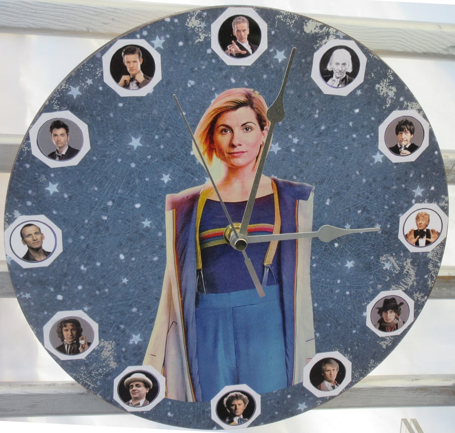 SOLD - Doctor Who Handmade Decoupage Clock
