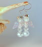 Christmas Angel Earrings, Pink Wings, Stocking Filler, Secret Santa Gift For Her