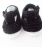 Hand knitted baby boy T bar shoes booties, premature, newborn  - Image 2