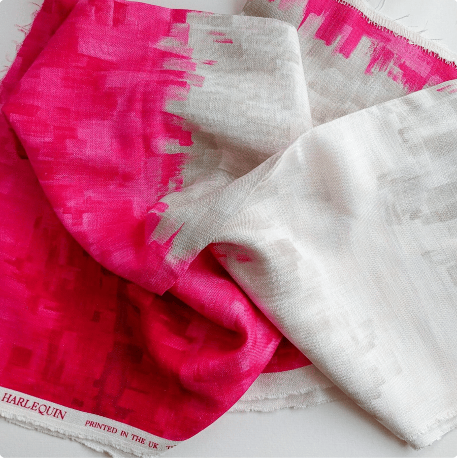 Harlequin Soft Furnishing Linen Fabric, SERENE in Fuchsia OFFCUT
