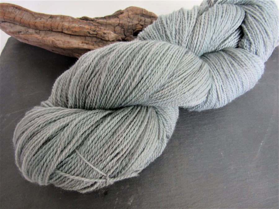 100g Dove Grey Natural Dye Laceweight Wool Silk Yarn