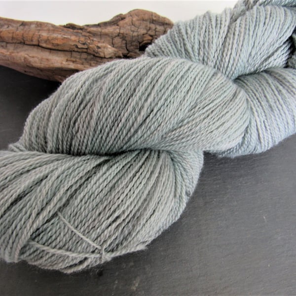 100g Dove Grey Natural Dye Laceweight Wool Silk Yarn