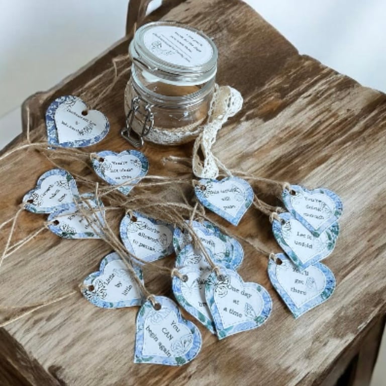 A Little Bundle of Words, Jar of Hearts. Affirmations & Encouragement Gift 