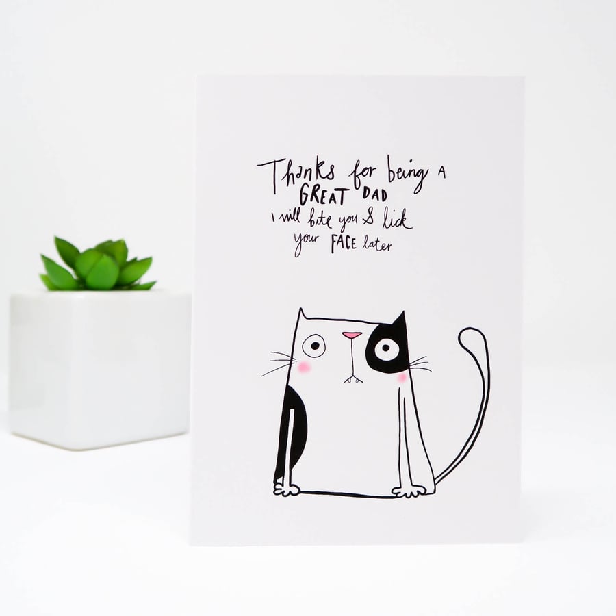 Thanks for being a great Cat Dad Fathers Day card