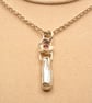 Pearl and Tourmaline Pendant Silver Handmade