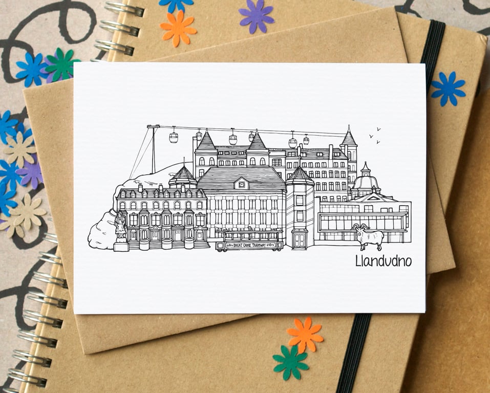 Llandudno Skyline Greetings Card
