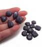 Gunmetal Glitter Cabochons, 15 Mini Flatback Glitter Gems - Image 1