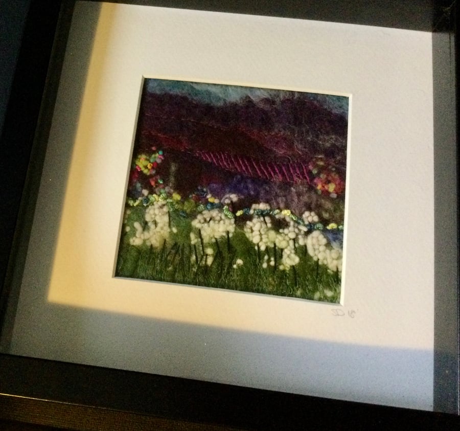 Hedgerow Fields - Felted Art work 