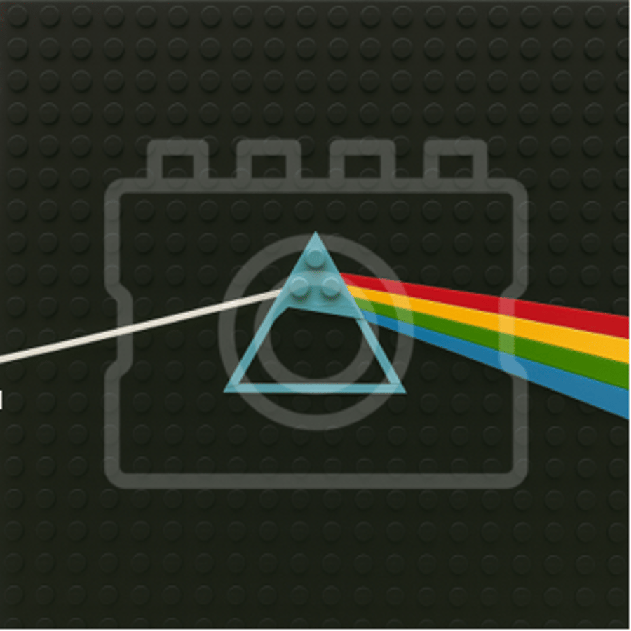 LEGO-Inspired Pink Floyd – The Dark Side of the Moon 5x5" Print Mounted for 9x9