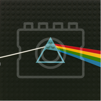LEGO-Inspired Pink Floyd – The Dark Side of the Moon 5x5" Print Mounted for 9x9