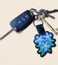 Forget Me Not Flower Keyring - Embroidered Floral Bag Charm - Image 2