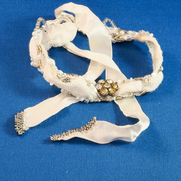 Vintage Lace and ribbon bracelet