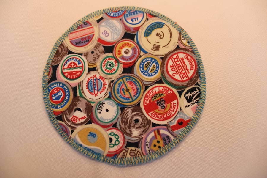 Cotton reel fabric coaster