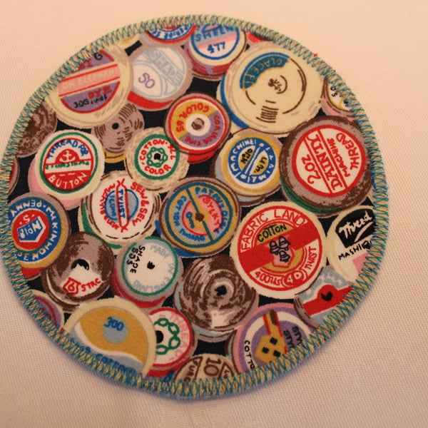 Cotton reel fabric coaster