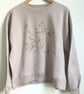  Womens organic cotton sweatshirt purple rose gold wild meadow  print  - Image 1