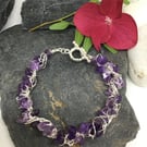 Amethyst Wire Crochet Bracelet
