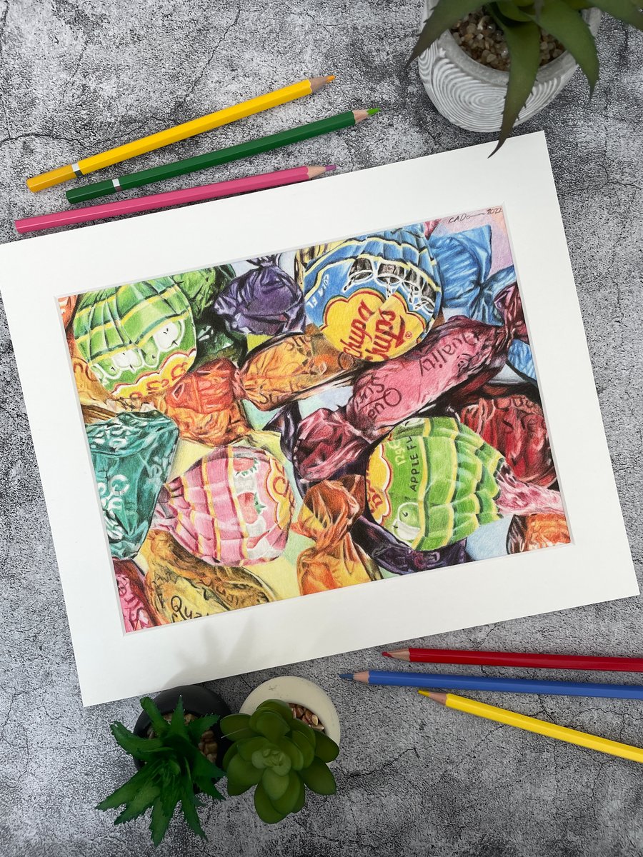 Giclee Fine Art Print of "Sweet Treat" Original Coloured Pencil Drawing