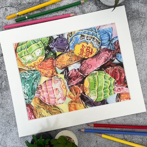 Giclee Fine Art Print of "Sweet Treat" Original Coloured Pencil Drawing