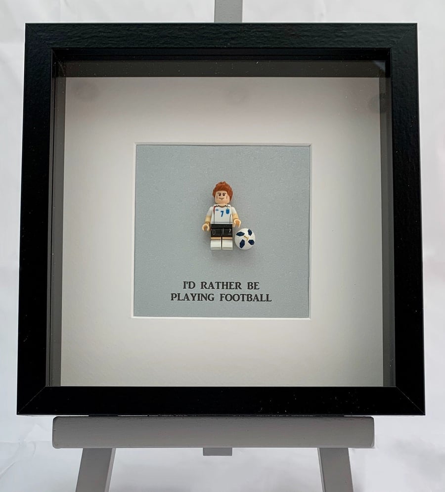 I'd Rather be playing football mini Figure framed picture 